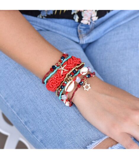 Set Pulseras Bahía Roja